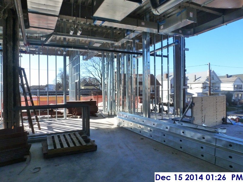 Interior metal framing at the 2nd floor Facing West